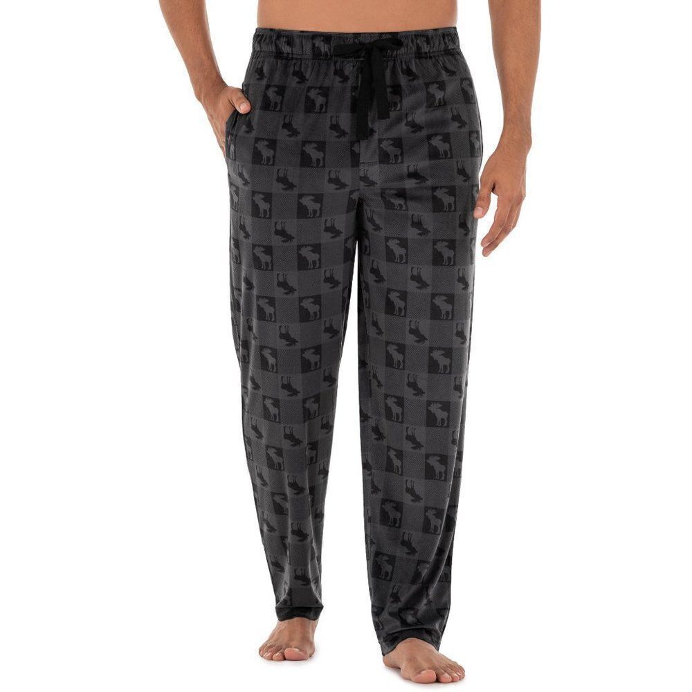 Men's Black Moose Fleece Sleep Pants
